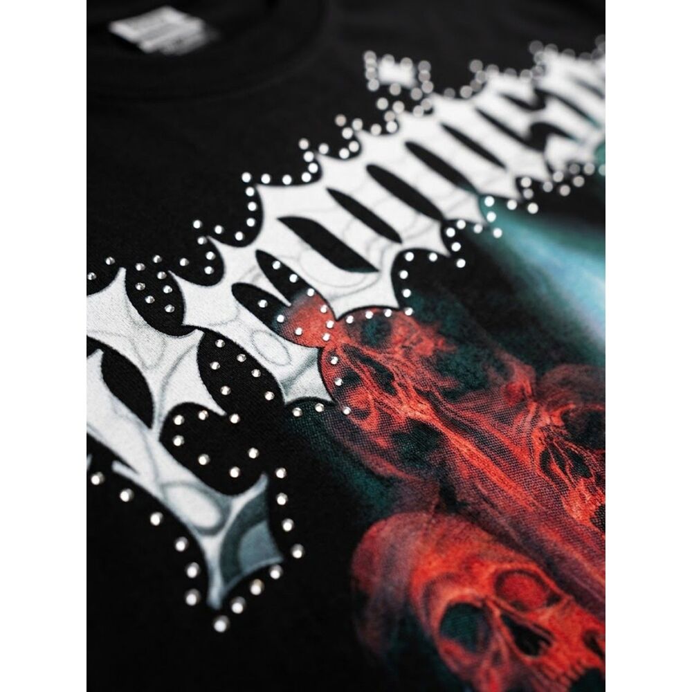Broken Promises Mens 3XL Grim Reaper Rhinestone Graphic T-Shirt Black NWT